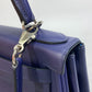 HERMES Kelly Verso 28 Inner Stitching Bag, 2-Way Shoulder Bag/Handbag, Evercolor, Women's, Blue Ankle/Blue Zellige, Silver Hardware
