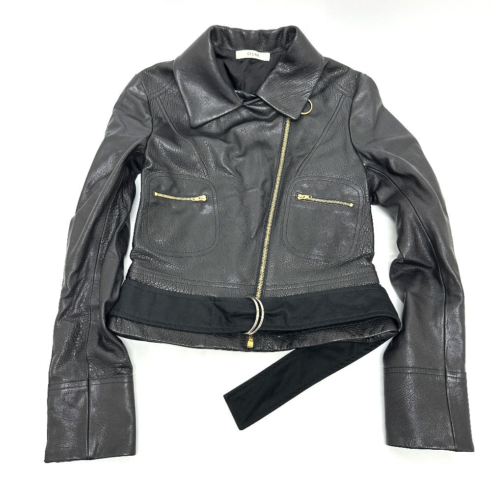 CELINE Leather Jacket, Women's, Black