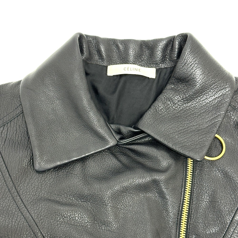 CELINE Leather Jacket, Women's, Black