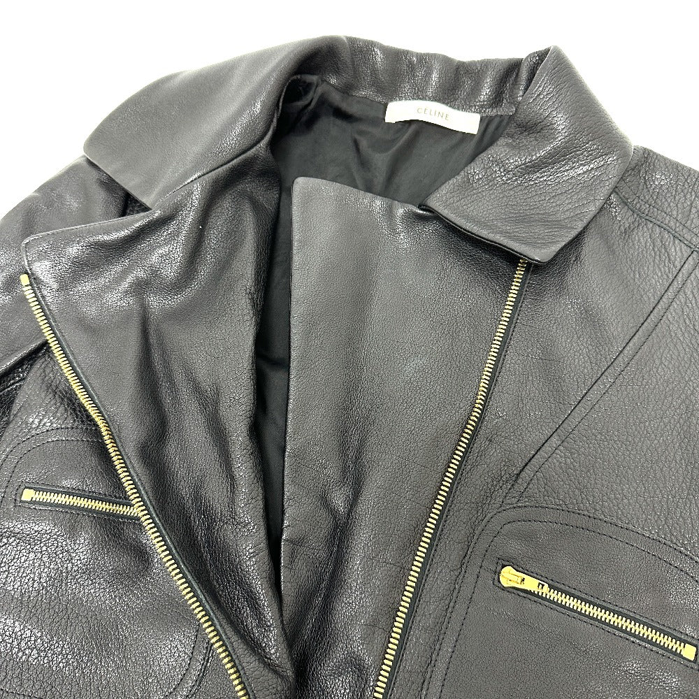CELINE Leather Jacket, Women's, Black