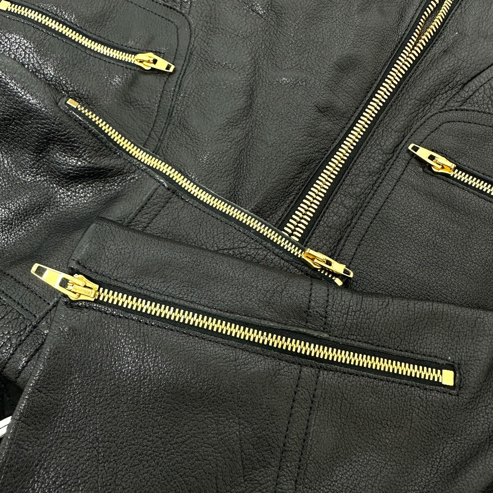 CELINE Leather Jacket, Women's, Black