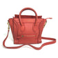 CELINE 168243 Nano Shopper Luggage Bag, Crossbody Shoulder Bag, Handbag, Leather, Women's, Lipstick Red