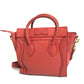 CELINE 168243 Nano Shopper Luggage Bag, Crossbody Shoulder Bag, Handbag, Leather, Women's, Lipstick Red