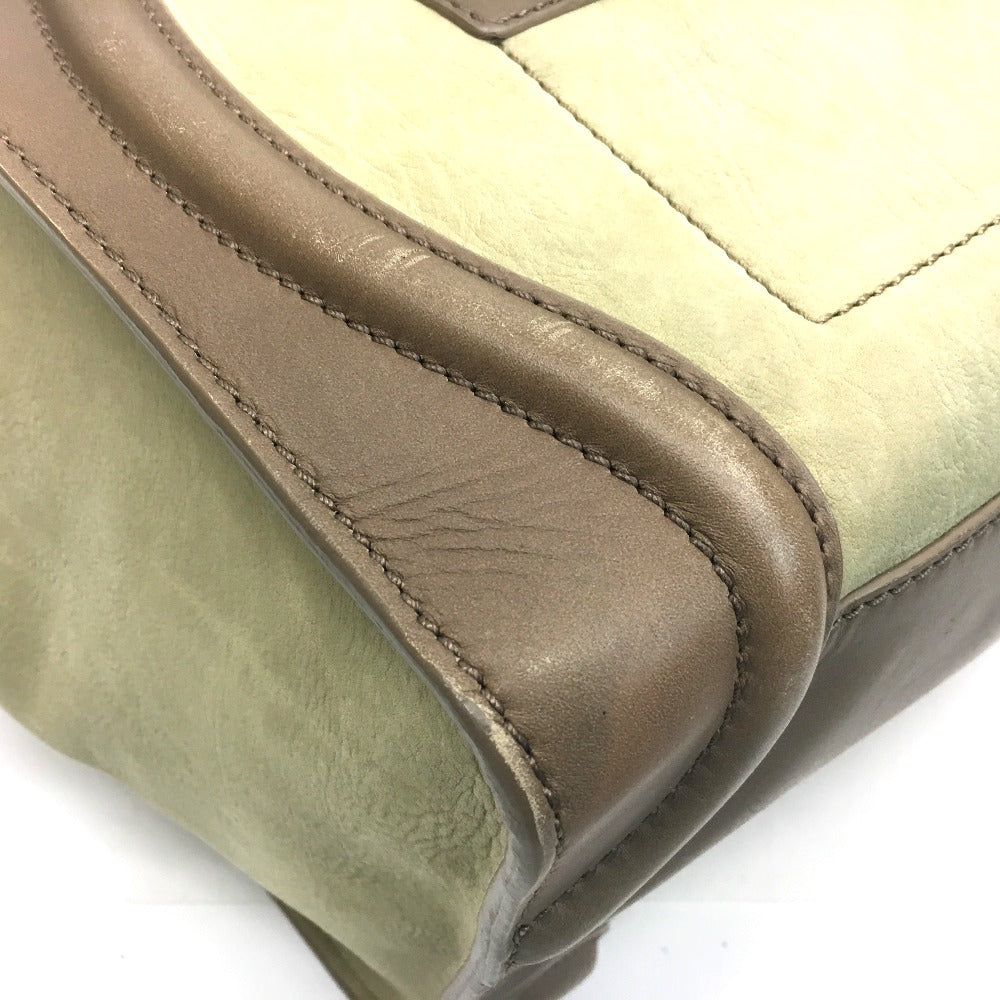 CELINE 165213 Mini Shopper Luggage Tote Bag/Handbag in Beige Leather