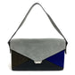 CELINE Shoulder Bag with Logo Hardware and Diamond Clutch, Suede/Leather, Gray and Black, Women's