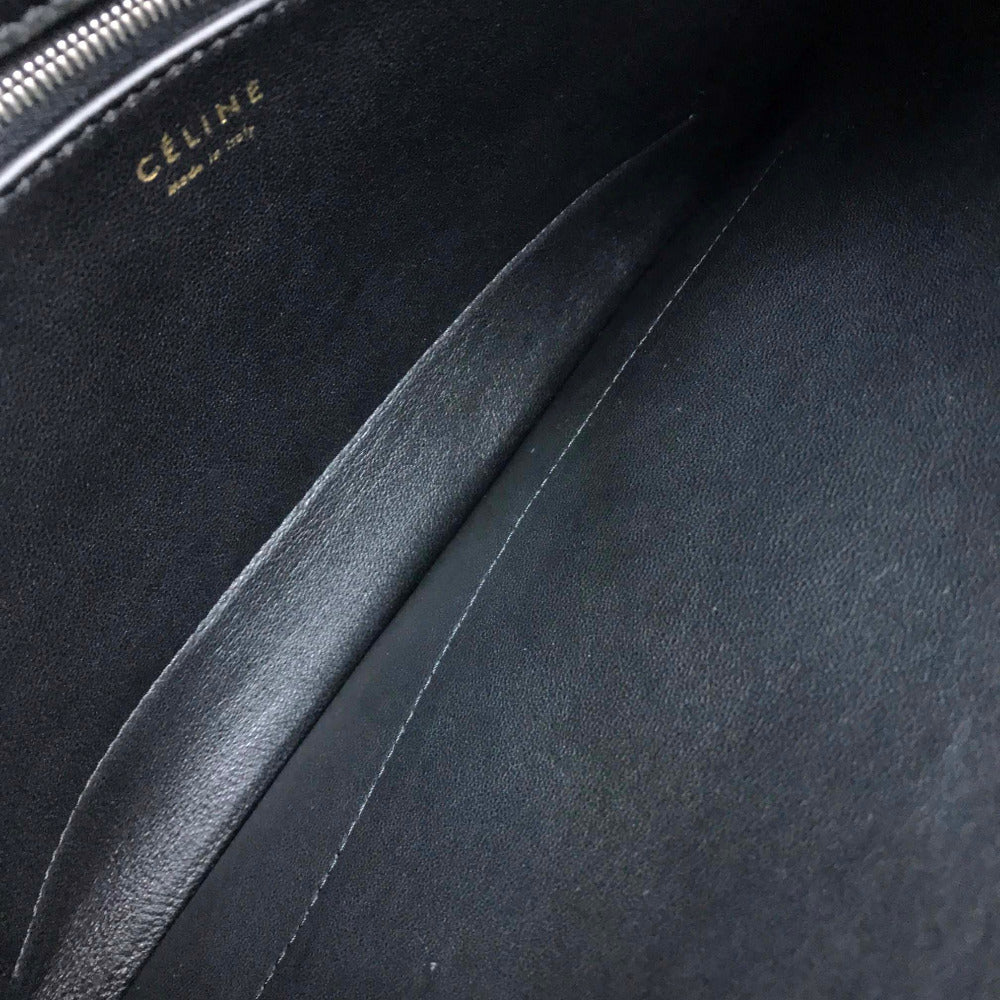 CELINE Shoulder Bag with Logo Hardware and Diamond Clutch, Suede/Leather, Gray and Black, Women's
