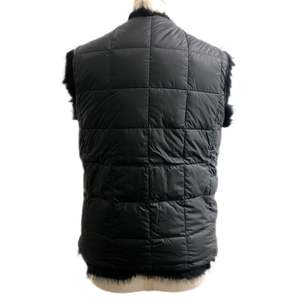 TAION EX-WR04A-SET-T2 Taion Extra Reversible Down and Eco-Fur Vest, Nylon, Women's, Black