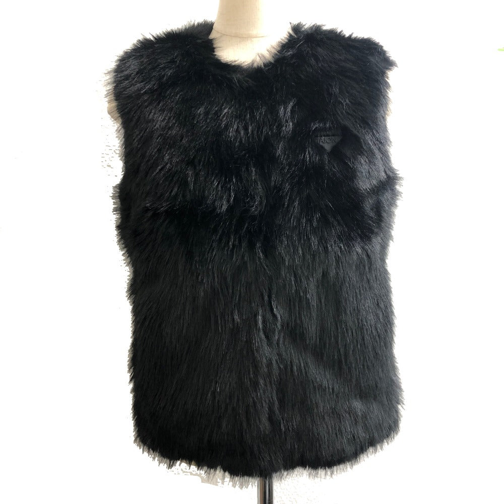 TAION EX-WR04A-SET-T2 Taion Extra Reversible Down and Eco-Fur Vest, Nylon, Women's, Black