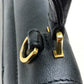 CELINE 2-Way Handbag, Trapeze Shoulder Bag, Suede/Leather, Women's, Black, Gray x Black x Orange