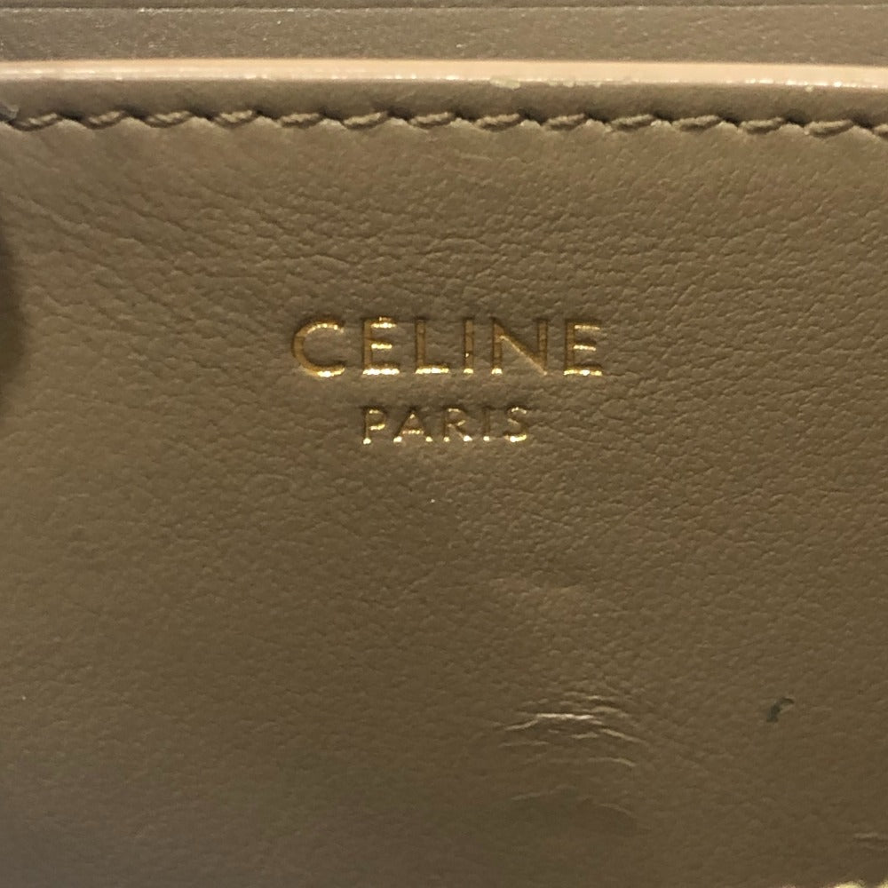CELINE 663BFL.15KH Quilted C Charm Compact Zip Wallet Wallet coin purse Leather Car key Brown Used
