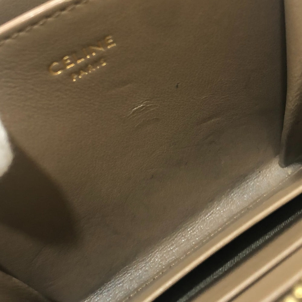 CELINE 663BFL.15KH Quilted C Charm Compact Zip Wallet Wallet coin purse Leather Car key Brown Used