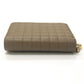 CELINE 663BFL.15KH Quilted C Charm Compact Zip Wallet Wallet coin purse Leather Car key Brown Used