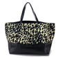 CELINE Leopard Print Horizontal Cabas Tote Bag in Canvas/Leather, Women's, Black and Beige