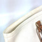 CELINE 190062 Shoulder Bag, Horizontal Cabas Logo Tote Bag, Canvas/Leather, Women's, Natural/Tan Beige