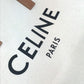 CELINE 190062 Shoulder Bag, Horizontal Cabas Logo Tote Bag, Canvas/Leather, Women's, Natural/Tan Beige