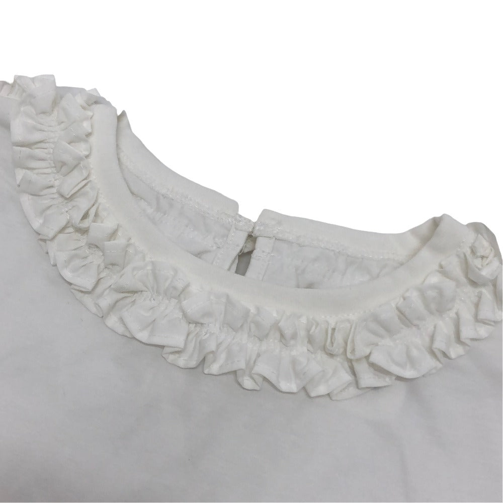 BIBIY. B61-OP158WHF Frill design IRIS RUFFLE DRESS Short-sleeved apparel Dress cotton White Used