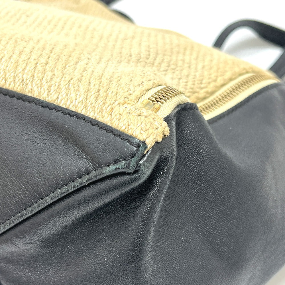 CELINE Cabagazette handbag tote bag, linen, women's, beige