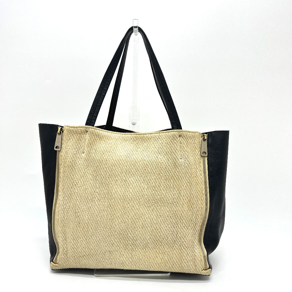 CELINE Cabagazette handbag tote bag, linen, women's, beige