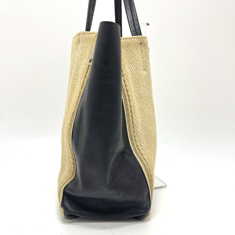 CELINE Cabagazette handbag tote bag, linen, women's, beige