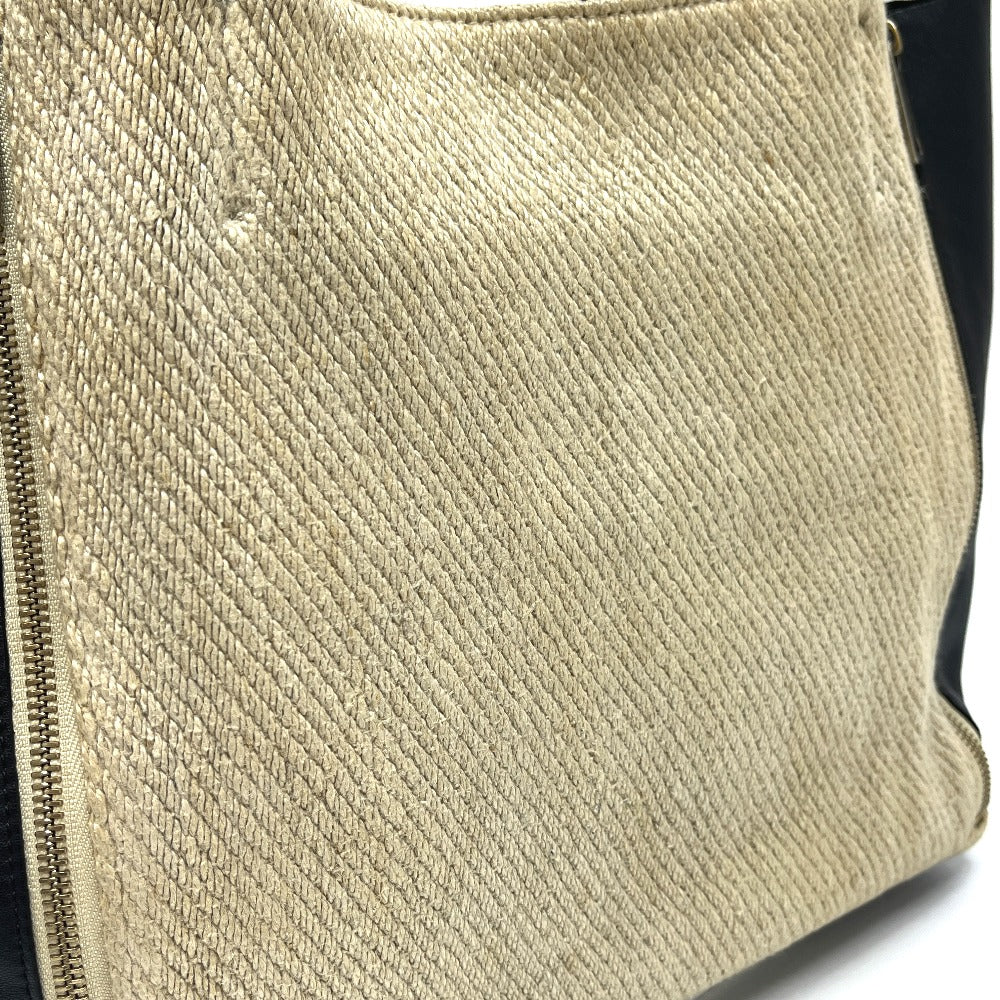 CELINE Cabagazette handbag tote bag, linen, women's, beige