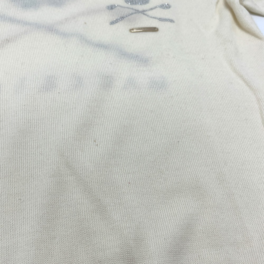 MARK&LONA V-neck skull Apparel, golf wear, knit tops, rhinestones, leopard print. sweater acrylic White Used
