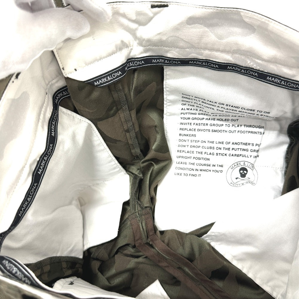 MARK&LONA camouflage camouflage Apparel, Golf Wear, Stretch Pants cotton Green Used