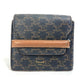 CELINE Triomphe Card Case with Flap, Bi-fold Wallet, Leather, Men's, Brown