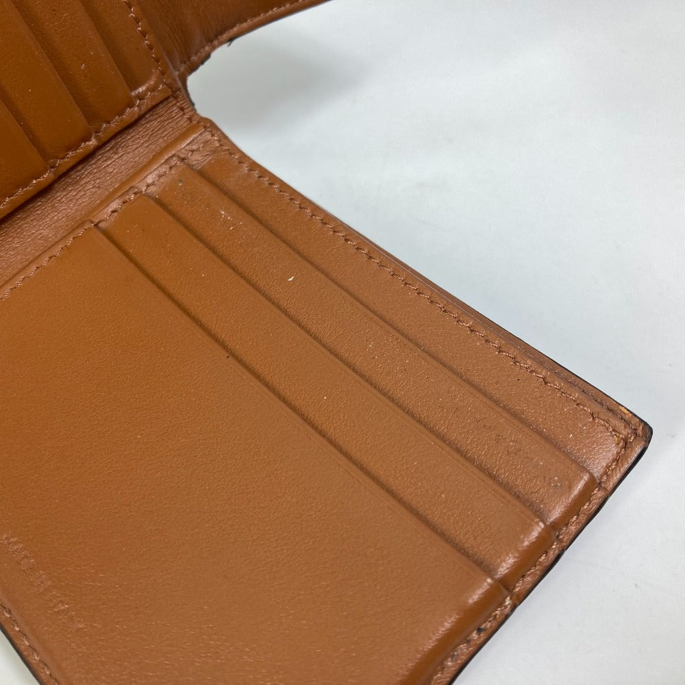 CELINE Triomphe Card Case with Flap, Bi-fold Wallet, Leather, Men's, Brown