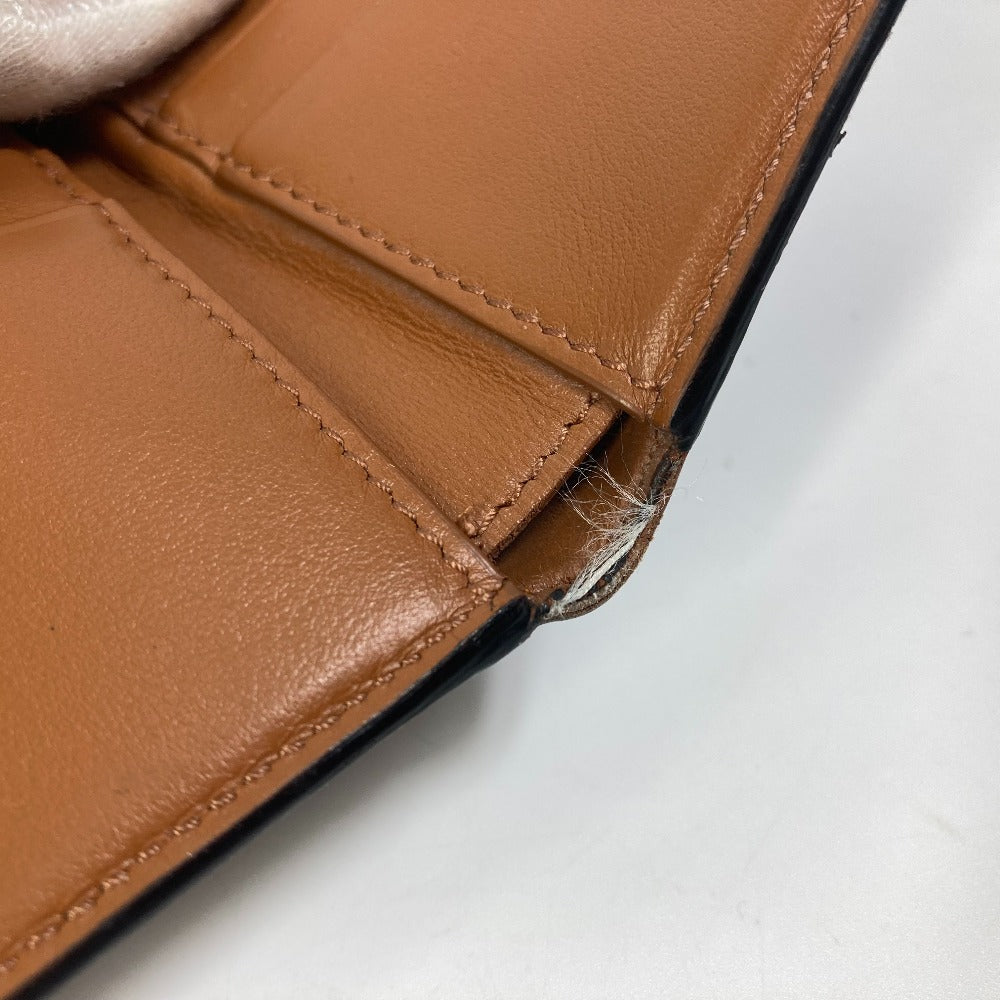 CELINE Triomphe Card Case with Flap, Bi-fold Wallet, Leather, Men's, Brown