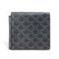 CELINE Triomphe Card Case with Flap, Bi-fold Wallet, Leather, Men's, Brown