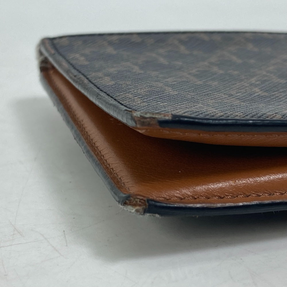 CELINE Triomphe Card Case with Flap, Bi-fold Wallet, Leather, Men's, Brown