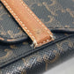 CELINE Triomphe Card Case with Flap, Bi-fold Wallet, Leather, Men's, Brown