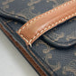 CELINE Triomphe Card Case with Flap, Bi-fold Wallet, Leather, Men's, Brown
