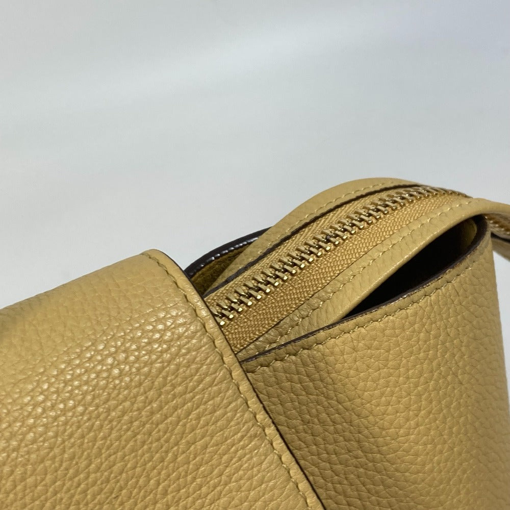 CELINE Mini Belt Bag, 2-Way Shoulder Bag, Leather, Women's, Yellow