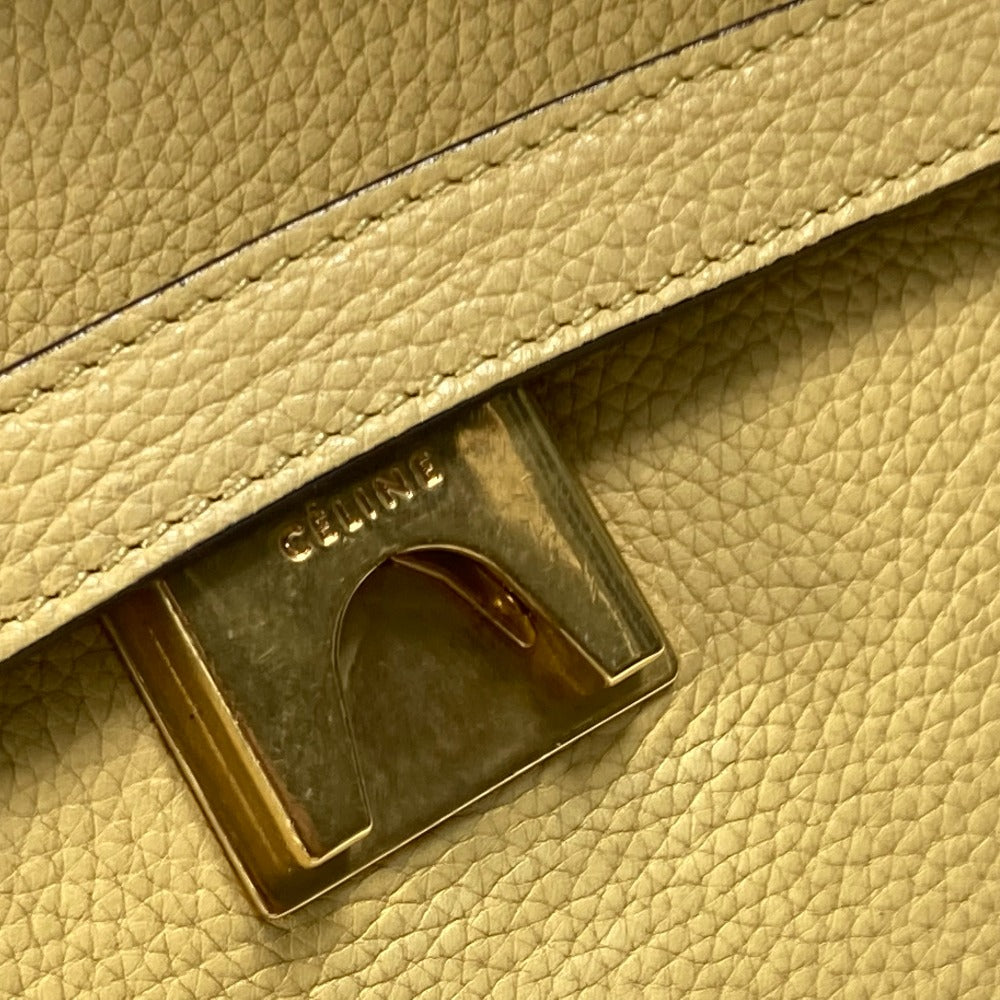 CELINE Mini Belt Bag, 2-Way Shoulder Bag, Leather, Women's, Yellow