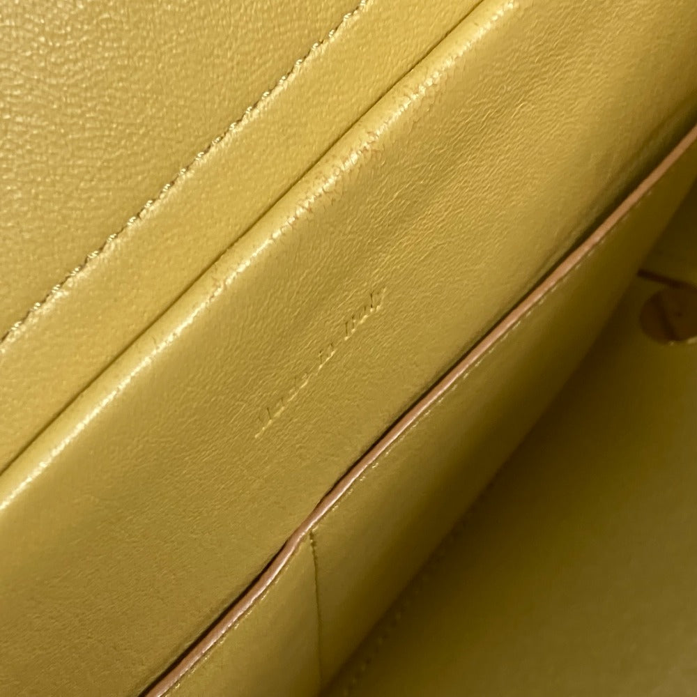 CELINE Mini Belt Bag, 2-Way Shoulder Bag, Leather, Women's, Yellow
