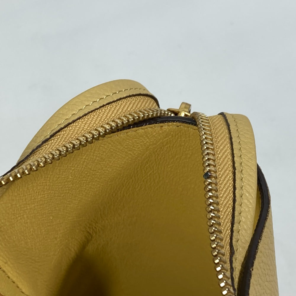 CELINE Mini Belt Bag, 2-Way Shoulder Bag, Leather, Women's, Yellow