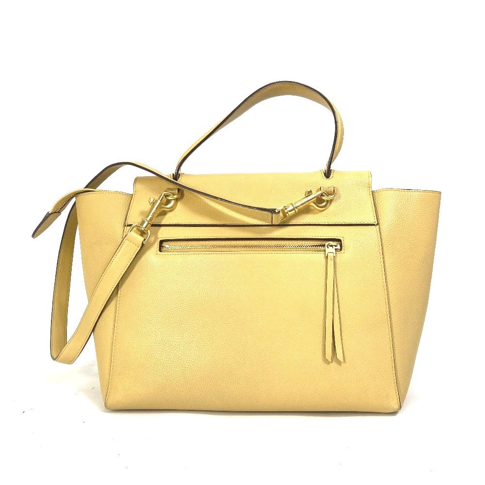 CELINE Mini Belt Bag, 2-Way Shoulder Bag, Leather, Women's, Yellow