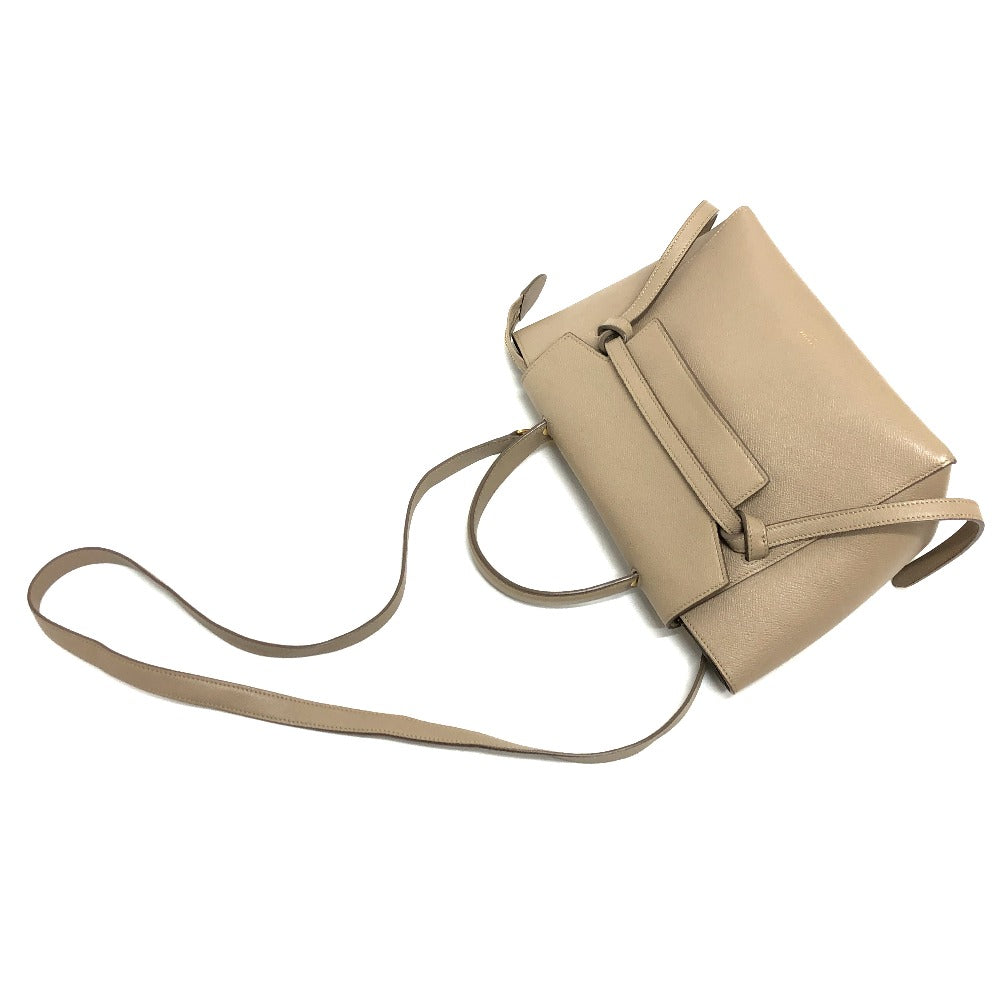 CELINE 189153 ベルトバッグ マイクロ 2WAYバッグ ショルダーバッグ 肩掛けバッグ カバン バッグ ハンドバッグ レザー レディース ベージュ