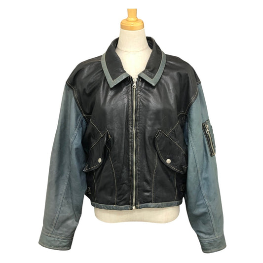 ZINO & JUDY Vintage Apparel Outerwear Leather Jacket Riders jacket Leather Black/blue Used