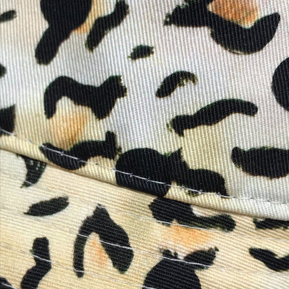 CELINE Gregory Edwards Leopard Print Bucket Hat, Unisex, Cotton, Yellow Beige