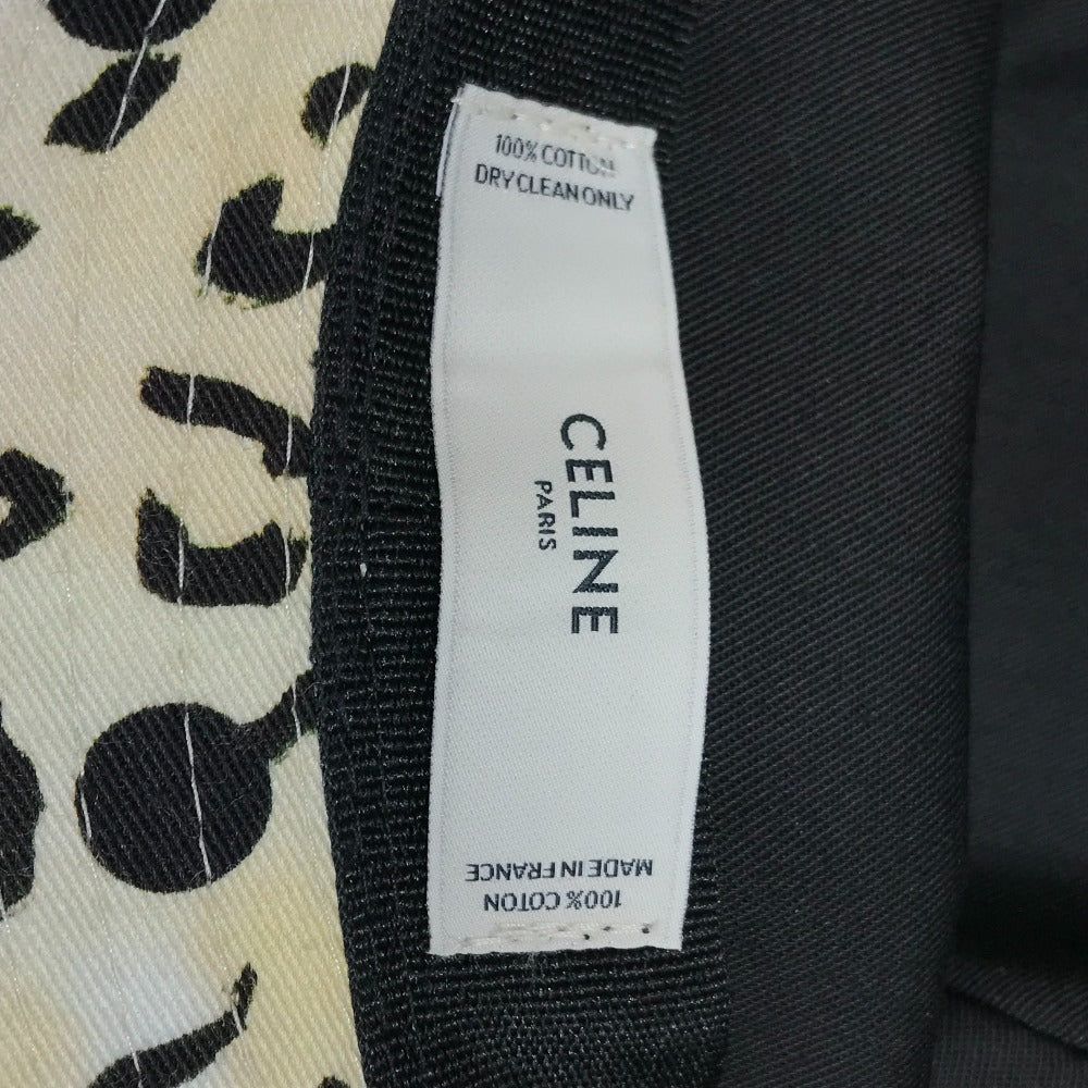 CELINE Gregory Edwards Leopard Print Bucket Hat, Unisex, Cotton, Yellow Beige