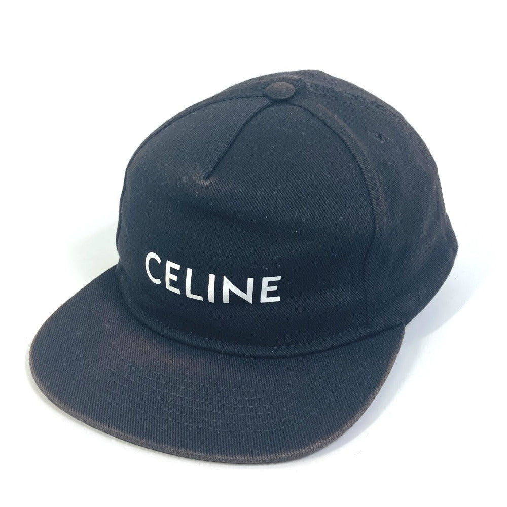 CELINE 帽子 ロゴ ハット ベースボールキャップ キャップ コットン ユニセックス ブラック