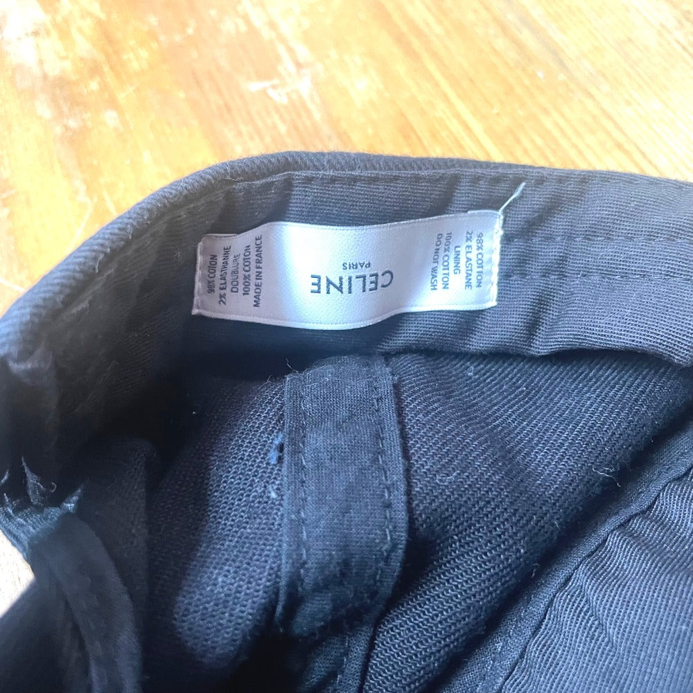 CELINE 帽子 ロゴ ハット ベースボールキャップ キャップ コットン ユニセックス ブラック