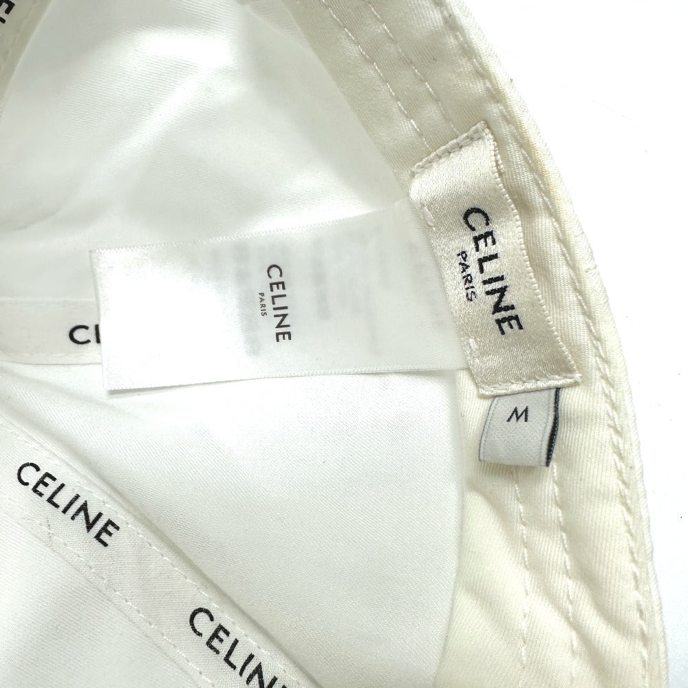 CELINE 2AUS9969P Embroidered Baseball Cap, Cotton, Women's, White