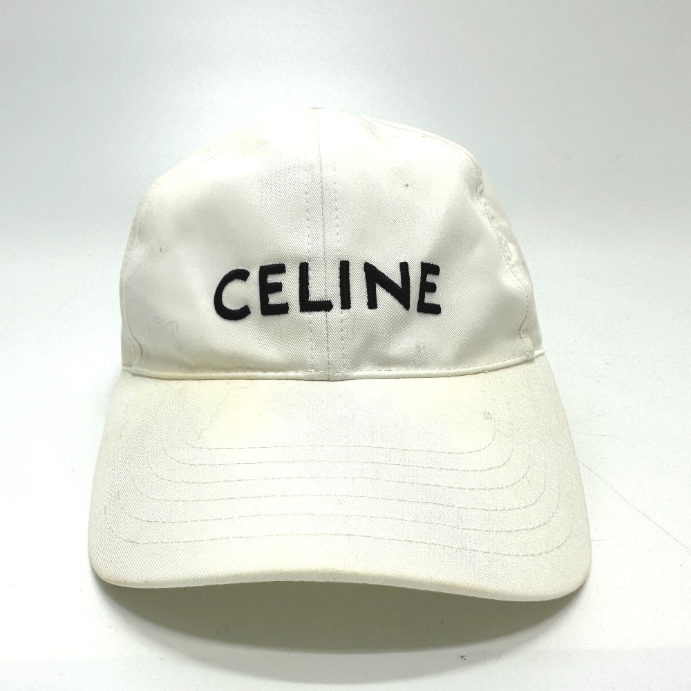CELINE 2AUS9969P Embroidered Baseball Cap, Cotton, Women's, White