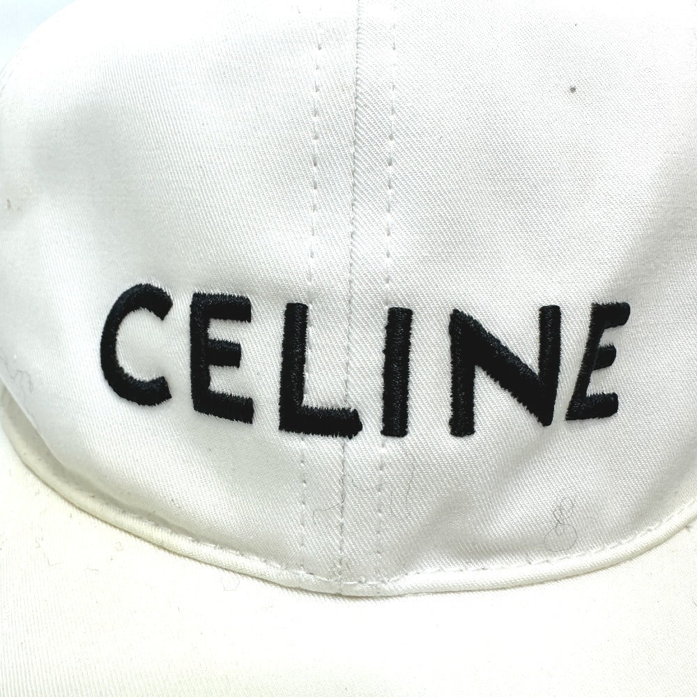 CELINE 2AUS9969P Embroidered Baseball Cap, Cotton, Women's, White