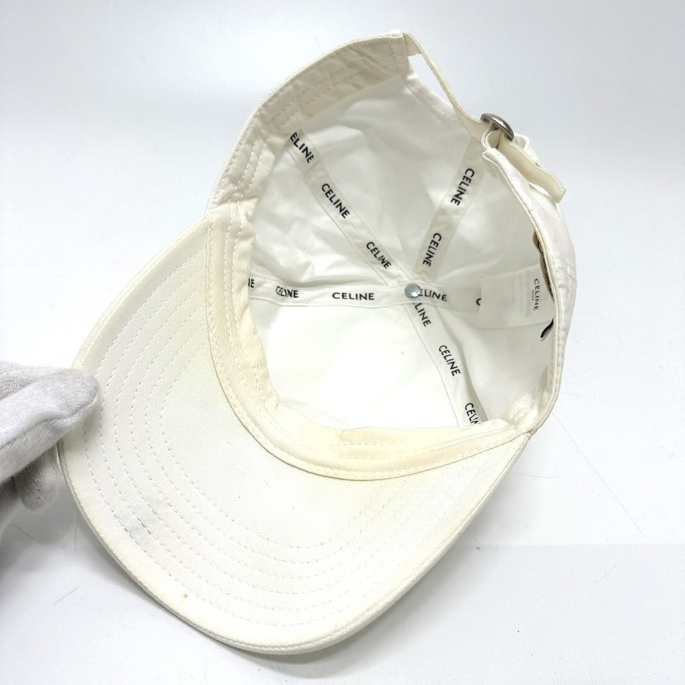 CELINE 2AUS9969P Embroidered Baseball Cap, Cotton, Women's, White
