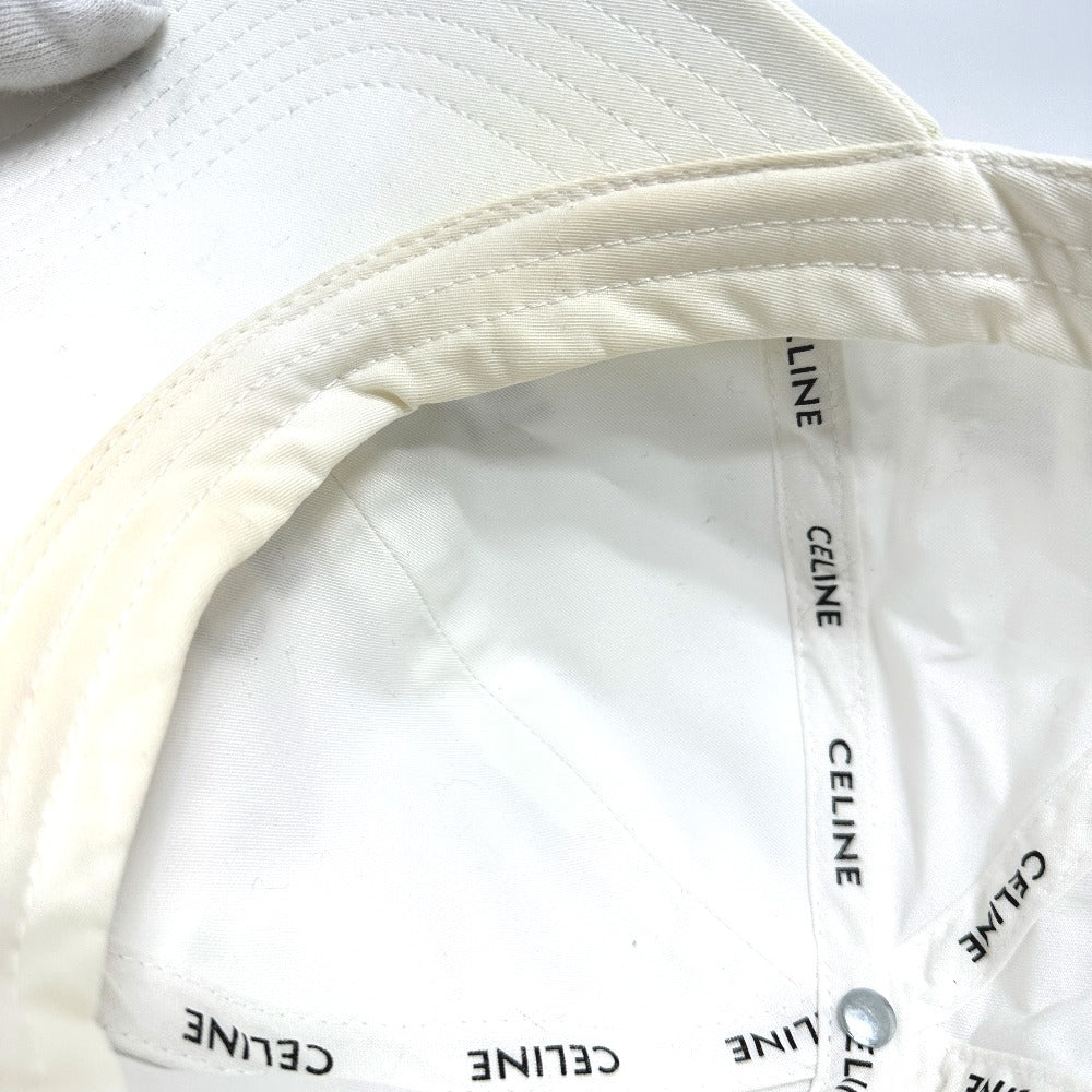CELINE 2AUS9969P Embroidered Baseball Cap, Cotton, Women's, White