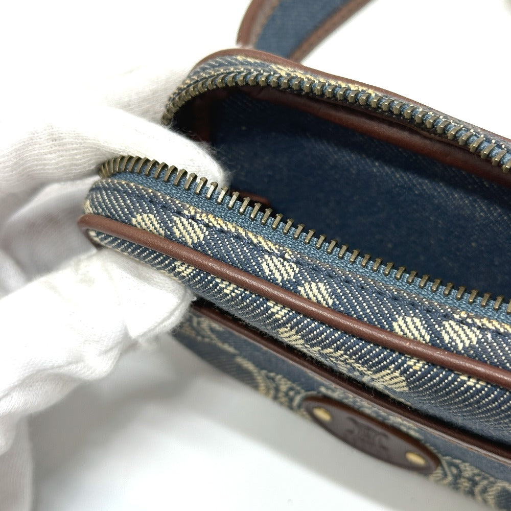 CELINE マカダム デニム ポーチ ベルト カバン ウエストバッグ デニム レディース ブルー